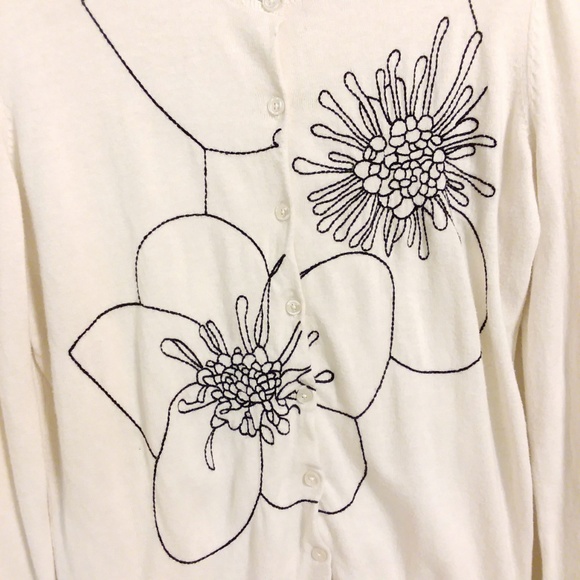 Ann Taylor Floral Embroidered Cardigan Sweater - Picture 2 of 5